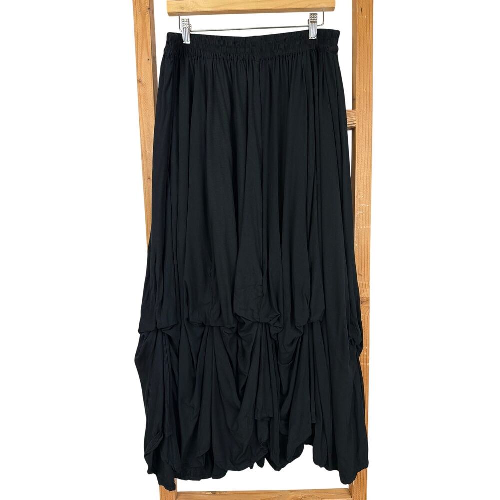 Lotustraders Handmade  Rayon  Maxi Skirt One Size Lagenlook Flowy Casual Skirt